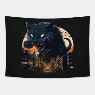 Attack of Kaiju Cat Tapestry