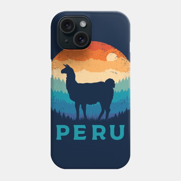 Retro Llama Peru Phone Case by TigerTom