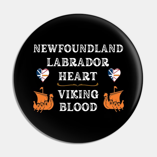 Newfoundland Labrador Heart, Viking Blood. White text. Gift ideas for historical enthusiasts. Pin by Papilio Art