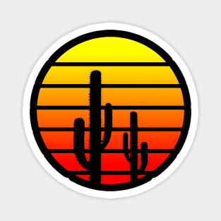 Retro Cactus Sunset Magnet