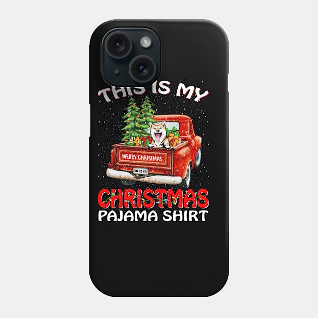 This Is My Christmas Pajama Shirt Shiba Inu Truck Tree Phone Case by intelus