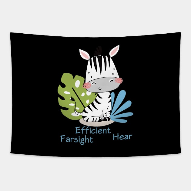 Zebra - farsighted - Educate Tapestry by 1Nine7Nine