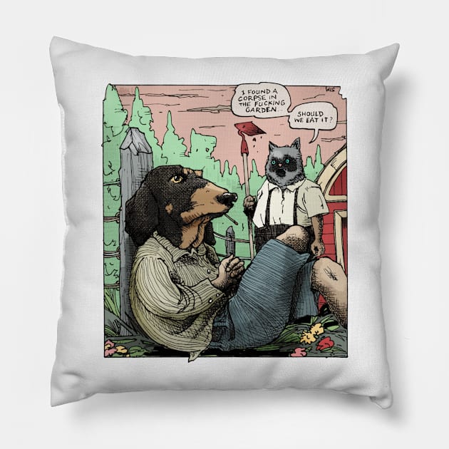 Dog Days Pillow by Froobius