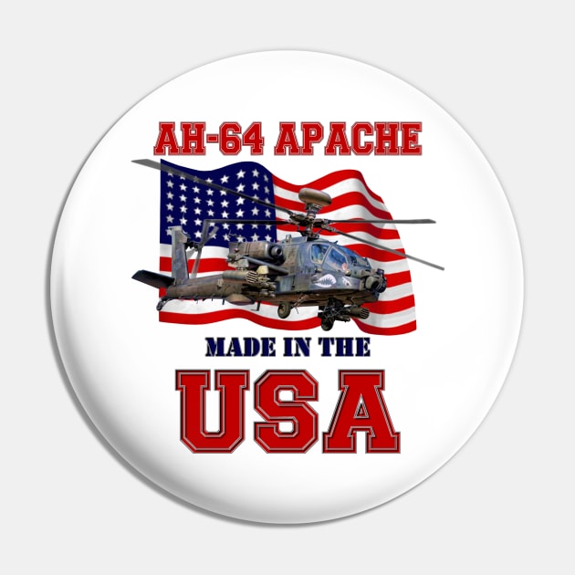 AH-64 Apache Made in the USA Pin by MilMerchant