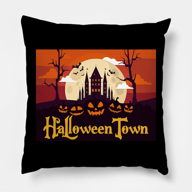 Halloweentown Pillow by Kaine Ability