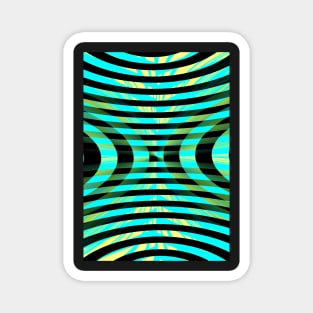 Contemporary Art Blue Green Geometric Composition Magnet