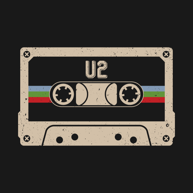 Personalized U2 Name Birthday Vintage Cassette Tape by Horton Cyborgrobot