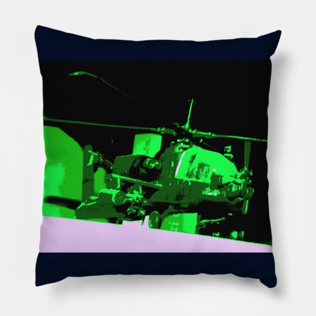 Apache Helicopter Pillow by Retropenguin