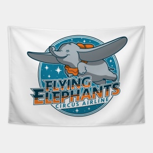 Flying Elephant Circus Airlines Tapestry