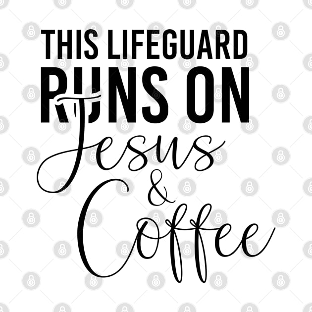 This lifeguard runs on Jesus and coffee job gifts. Perfect present for mother dad friend him or her by SerenityByAlex