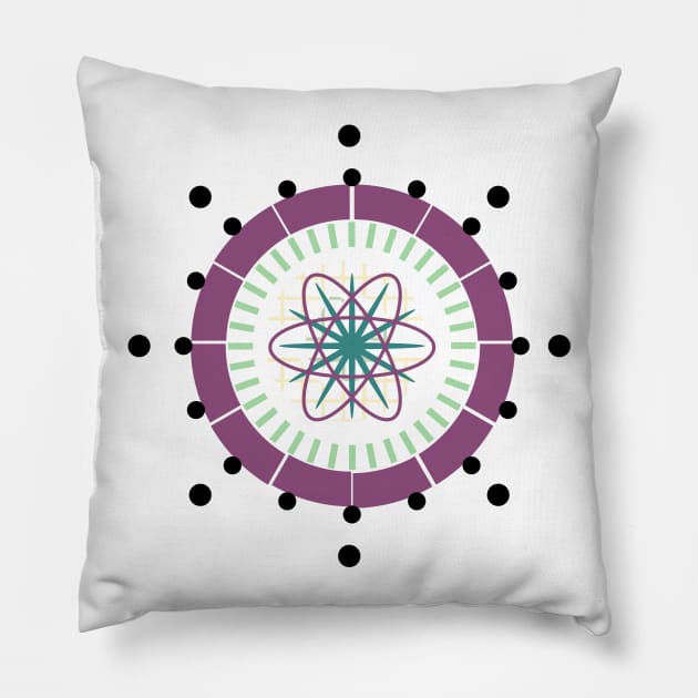 Atomic Flower Pillow by DMB’s Art Studio