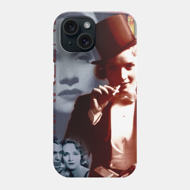 Marlene Dietrich Collage Portrait 1 Phone Case by Dez53