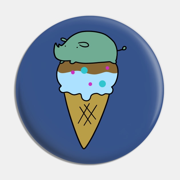 Rhino Icecream Cone Pin by saradaboru