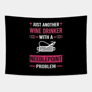 Wine Drinker Needlepoint Canvas Work Tapestry