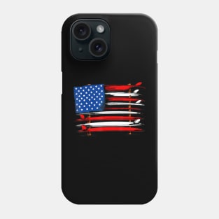 Surfboard usa american flag surfing surf surfer du Phone Case