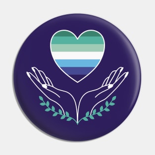 MLM Gay Men Pride Flag Heart Pin