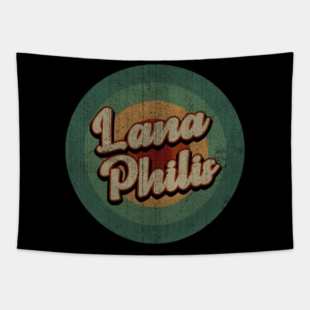 Circle Retro Vintage Lana Philis Tapestry by Jokowow