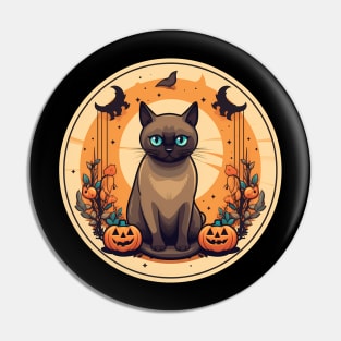 Burmese Cat Halloween, Cat Lover Pin