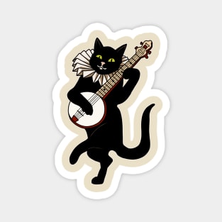 Vintage Cat Playing Banjo Magnet