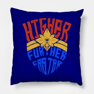 Higher Further Faster Emblem Pillow