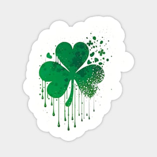 Minimalistic splash design of Saint Patrick's day shamrock leaf Magnet