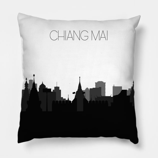 Chiang Mai Skyline Pillow by inspirowl