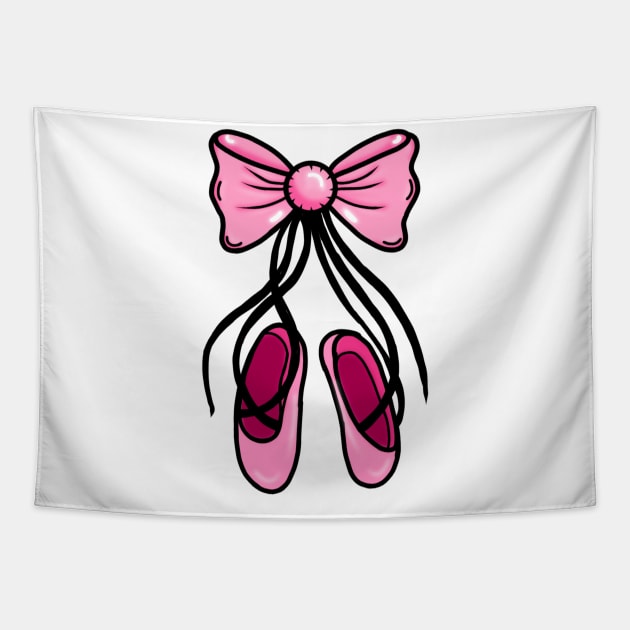 Pink Ballet Shoes Tapestry by ROLLIE MC SCROLLIE