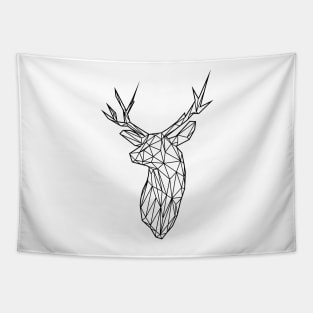 Black Wire Faceted Stag Trophy Head Tapestry