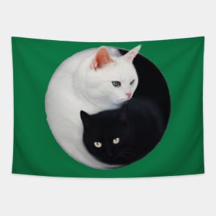 Balaced yin and yang cats Tapestry