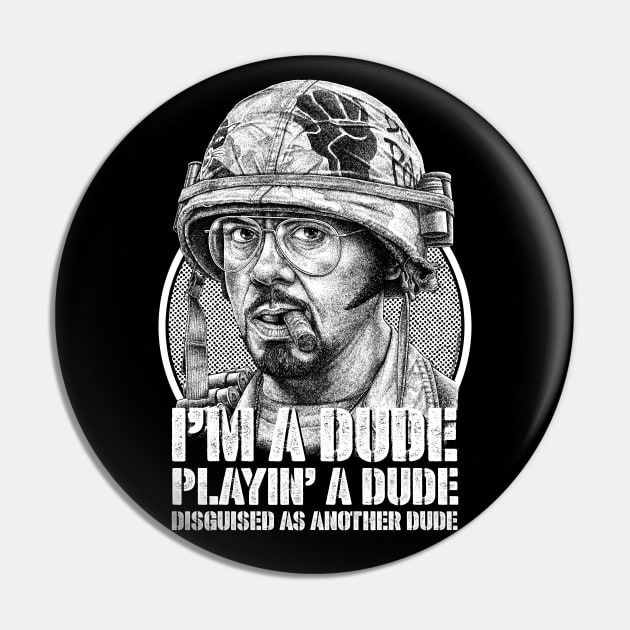 Tropic Thunder, Kirk Lazarus, Cult Classic Pin by PeligroGraphics