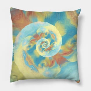 Marble Abstract Yellow Swirl Pillow