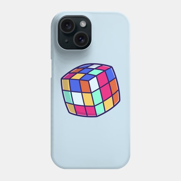 Rubic Cube Cartoon Illustration Phone Case by Catalyst Labs