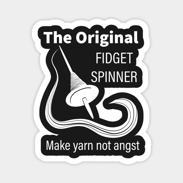 The Original Fidget Spinner (white print) Magnet by CarynsCreations