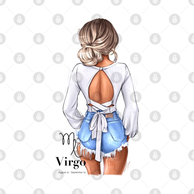 Virgo Zodiac Fashion Girl by AllessyArt 