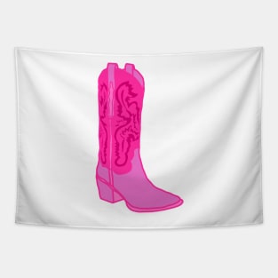 Preppy Bright Pink Cowgirl Aesthetic Tapestry