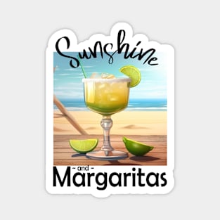 Summer Sunshine and Margaritas Beach Design Magnet