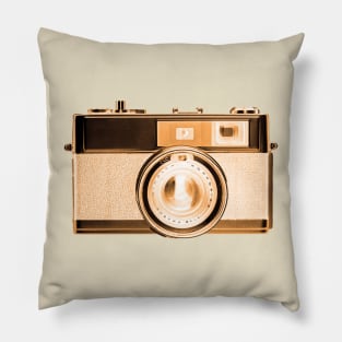 Gold/Orange - Vintage 1960s Rangefinder Camera Pillow