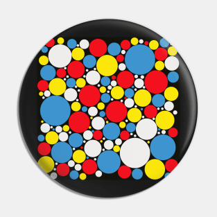 red blue white and yellow pop art polka dot pattern Pin