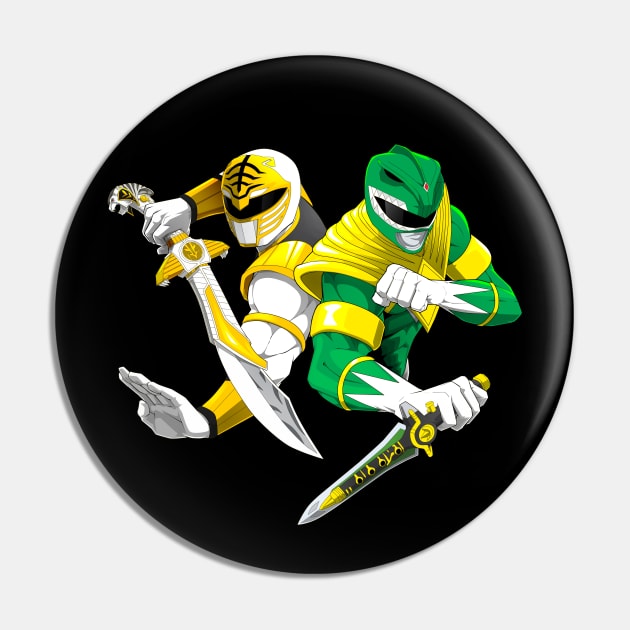 Green and White Power Rangers Pin by CoolDojoBro