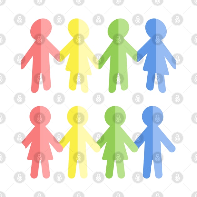 Rainbow Paper People Chain by THP Creative