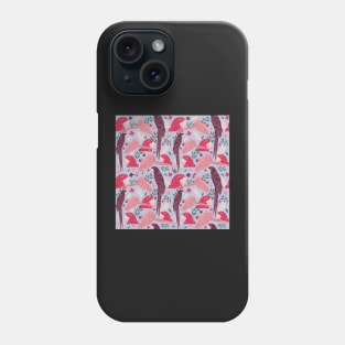 Ara Parrot Tropical Leaves Pattern Red and Blue Phone Case