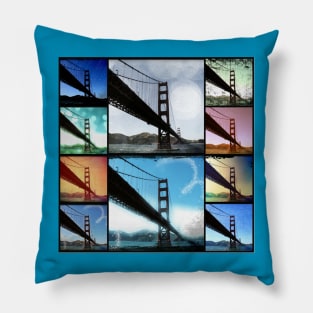 Golden Gate Bridge colorful Photo Collage Pillow