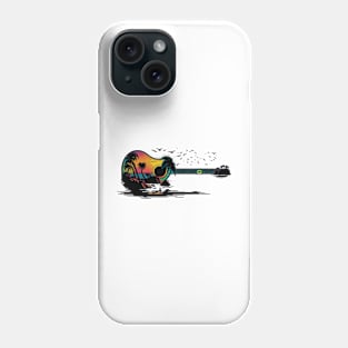 Vintage Retro Guitar Gifts Guitarist Musician Concert Guitar Phone Case