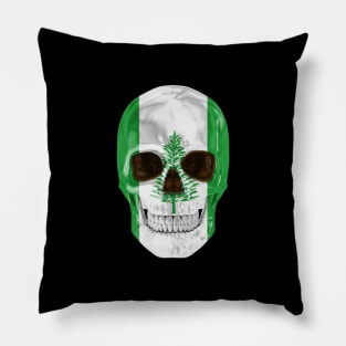 Norfolk Island Flag Skull - Gift for Norfolk Islander With Roots From Norfolk Island Pillow