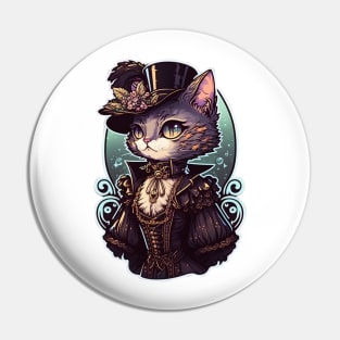 Cat Steampunk Victorian Era Pin