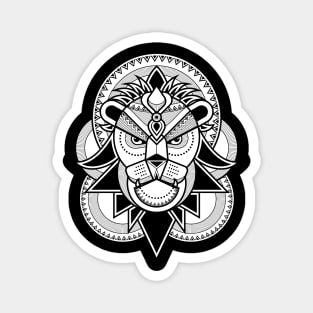 Lion head with crown illustration graphic Magnet