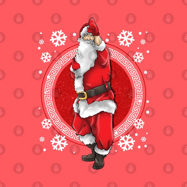 Karate Martial Arts Santa Claus Merry Christmas by E