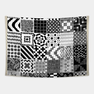 Graphic black n white tee Tapestry