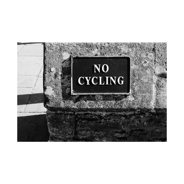 No cycling street sign Black and White Photo by JJFarquitectos