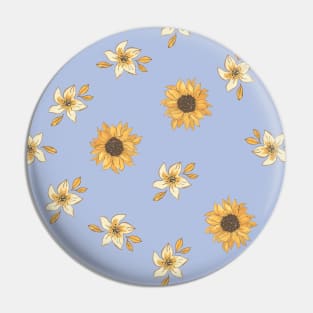 Sunflower Floral Pattern Pin